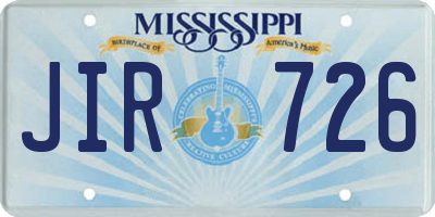 MS license plate JIR726