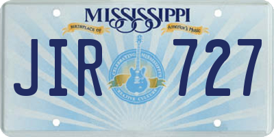 MS license plate JIR727