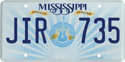 MS license plate JIR735