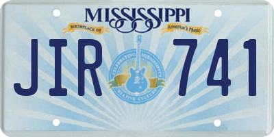 MS license plate JIR741