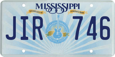 MS license plate JIR746