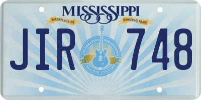 MS license plate JIR748
