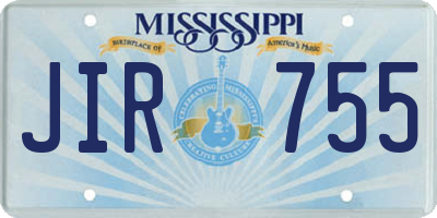 MS license plate JIR755