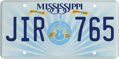 MS license plate JIR765