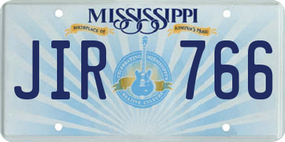 MS license plate JIR766