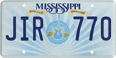 MS license plate JIR770