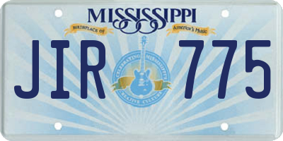 MS license plate JIR775