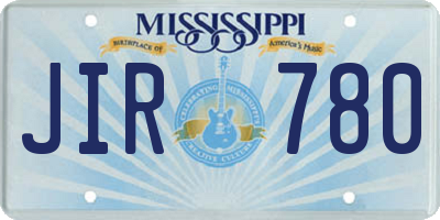 MS license plate JIR780