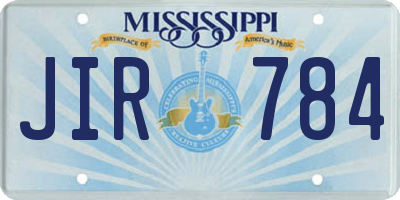 MS license plate JIR784