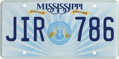 MS license plate JIR786