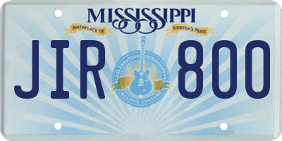 MS license plate JIR800