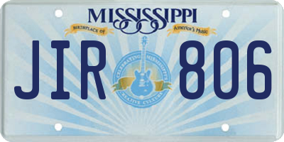 MS license plate JIR806