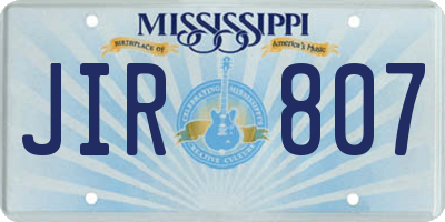 MS license plate JIR807
