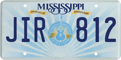 MS license plate JIR812
