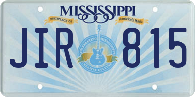 MS license plate JIR815