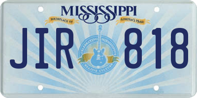 MS license plate JIR818