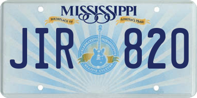 MS license plate JIR820