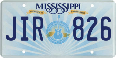 MS license plate JIR826