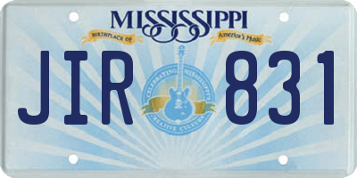 MS license plate JIR831