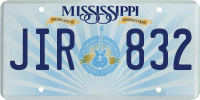 MS license plate JIR832
