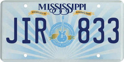 MS license plate JIR833