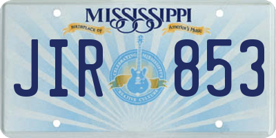 MS license plate JIR853