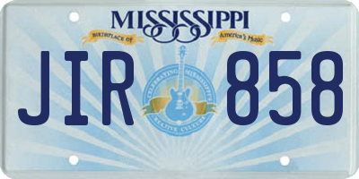 MS license plate JIR858