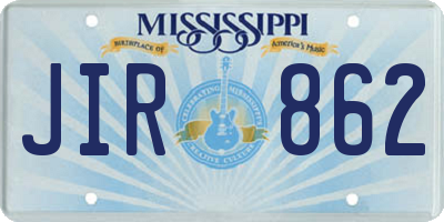 MS license plate JIR862