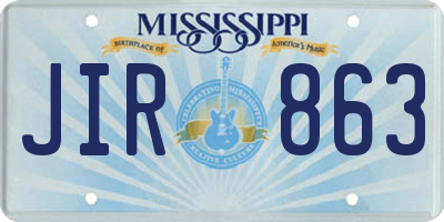 MS license plate JIR863