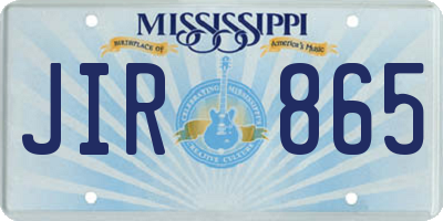 MS license plate JIR865