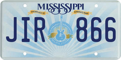 MS license plate JIR866