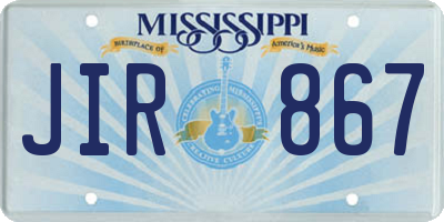 MS license plate JIR867