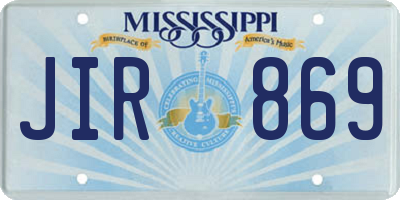 MS license plate JIR869