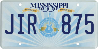 MS license plate JIR875