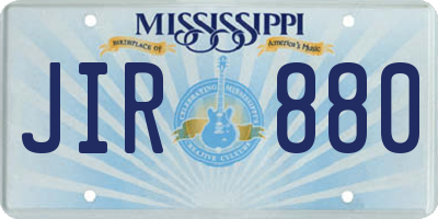MS license plate JIR880