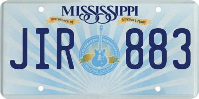MS license plate JIR883