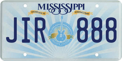 MS license plate JIR888