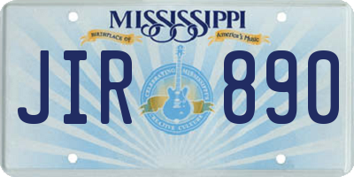 MS license plate JIR890