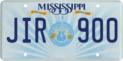 MS license plate JIR900