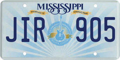 MS license plate JIR905