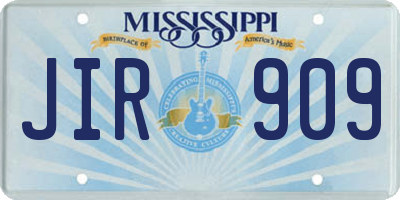MS license plate JIR909