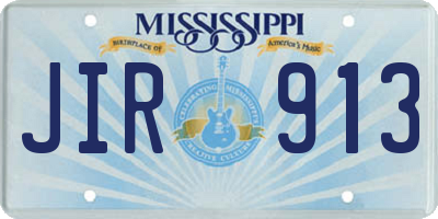 MS license plate JIR913