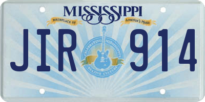 MS license plate JIR914
