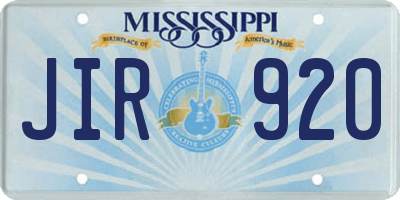 MS license plate JIR920