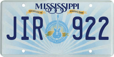 MS license plate JIR922