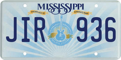 MS license plate JIR936