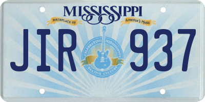 MS license plate JIR937