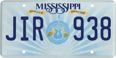 MS license plate JIR938