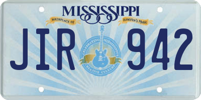 MS license plate JIR942