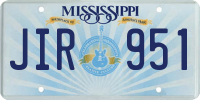 MS license plate JIR951